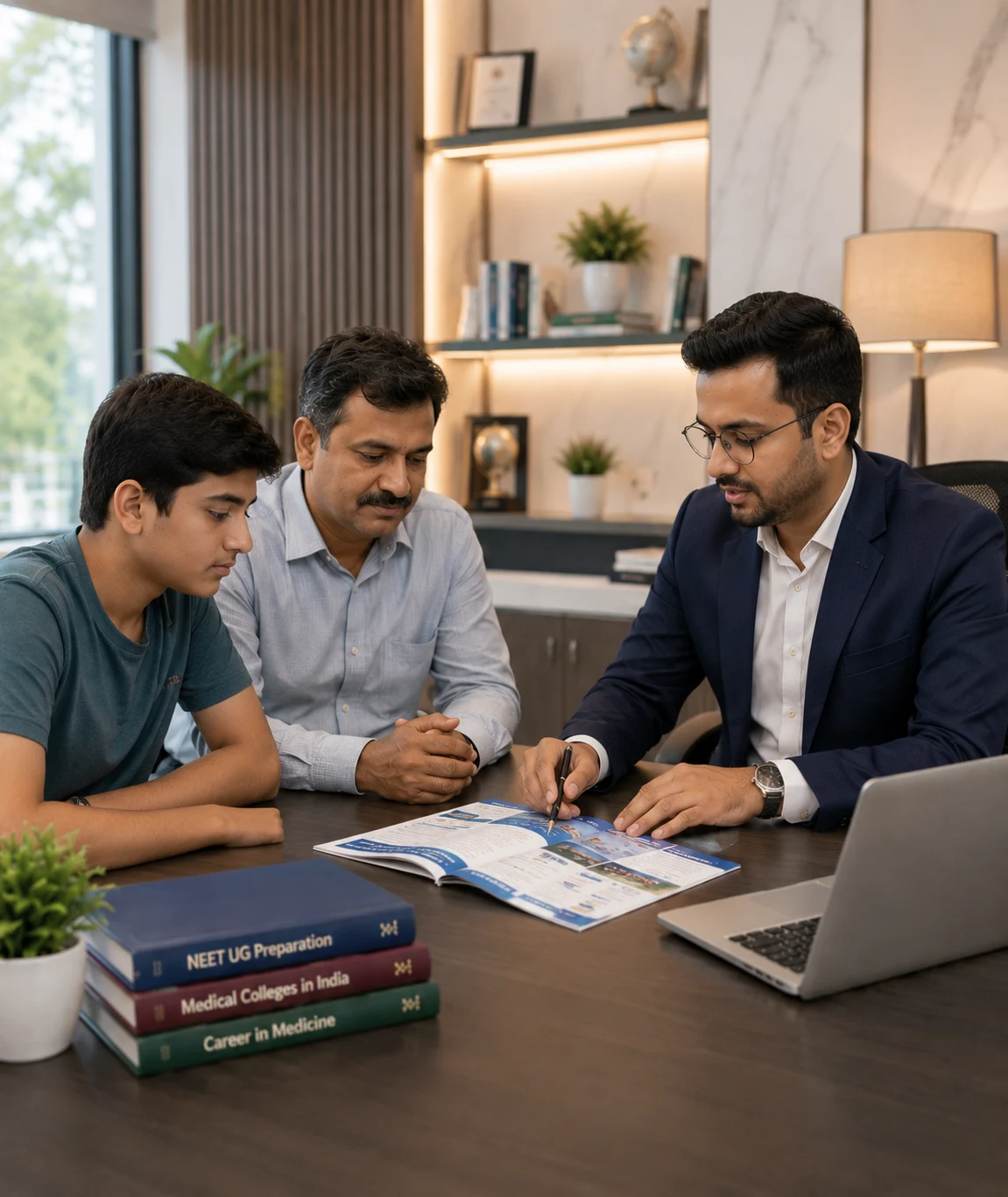 MBBS consultant in Hisar guiding a NEET student and parents