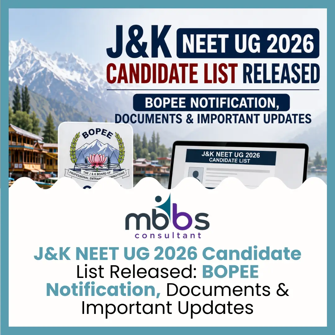 J&K NEET UG 2026 Candidate List Released: BOPEE Notification, Documents & Important Updates